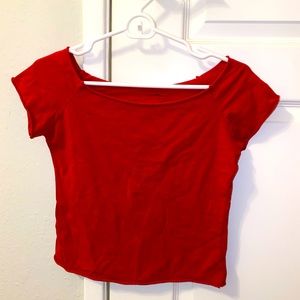 Off the shoulder red cropped shirt - Brandy